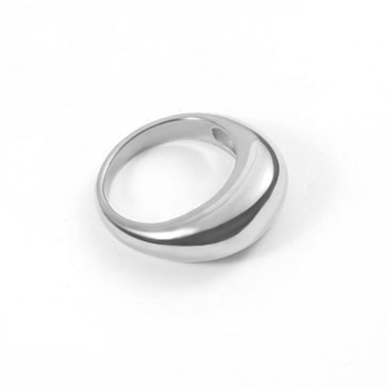 Minimalist Glossy Ring Circular Stainless Steel Ring