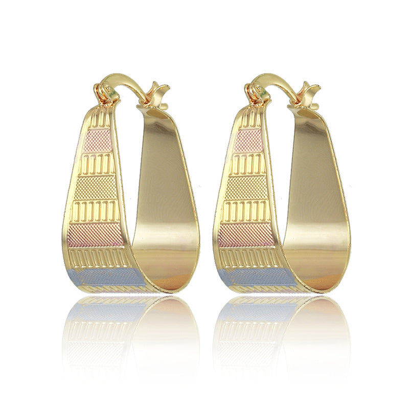 Copper Plated Gold Retro Earrings