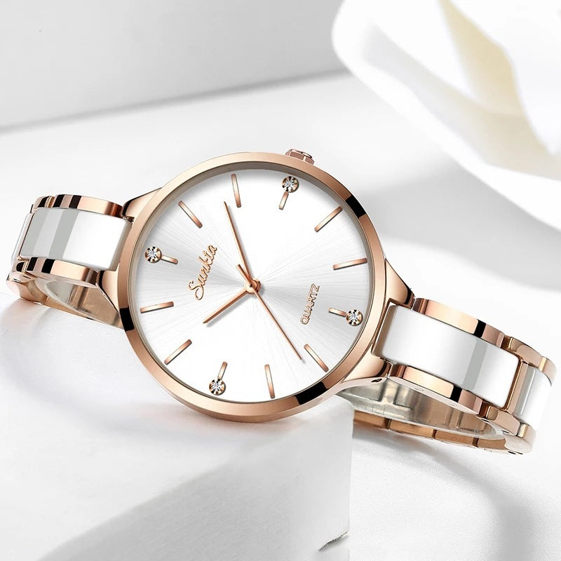 Exquisite Ladies Waterproof Ceramic Watch