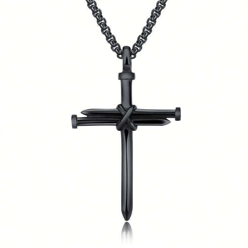 Iron Nail Cross Pendant Necklace