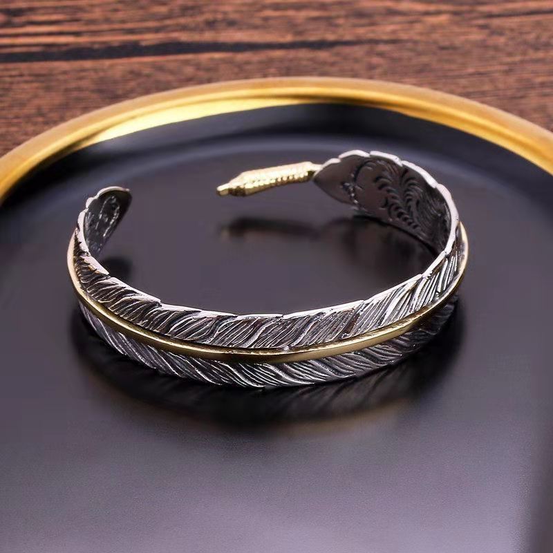 Vintage Takahashi Goro Karaage Feather Bangle Men's Bracelet