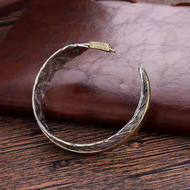 Vintage Takahashi Goro Karaage Feather Bangle Men's Bracelet