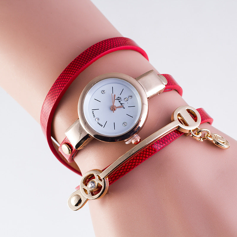 Casual three-winding bracelet watch