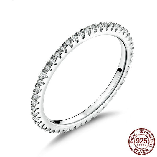 925 Silver European And American Simple Ring