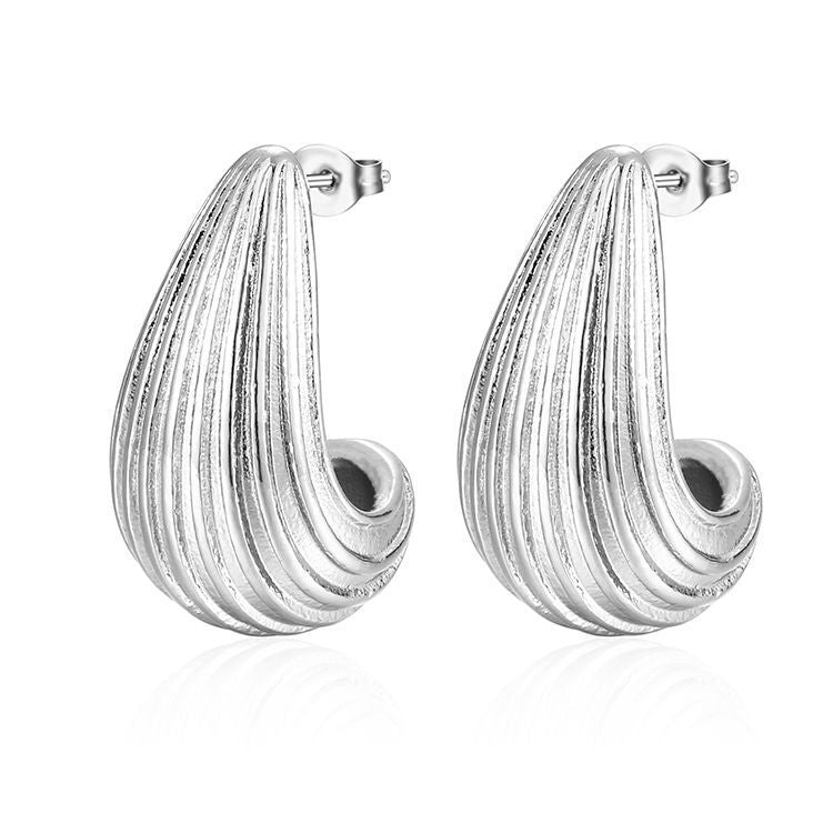 Stainless Steel Droplet Earrings