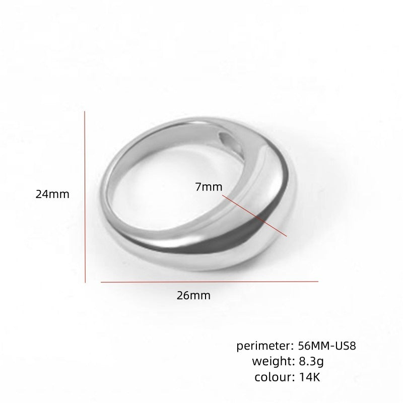 Minimalist Glossy Ring Circular Stainless Steel Ring