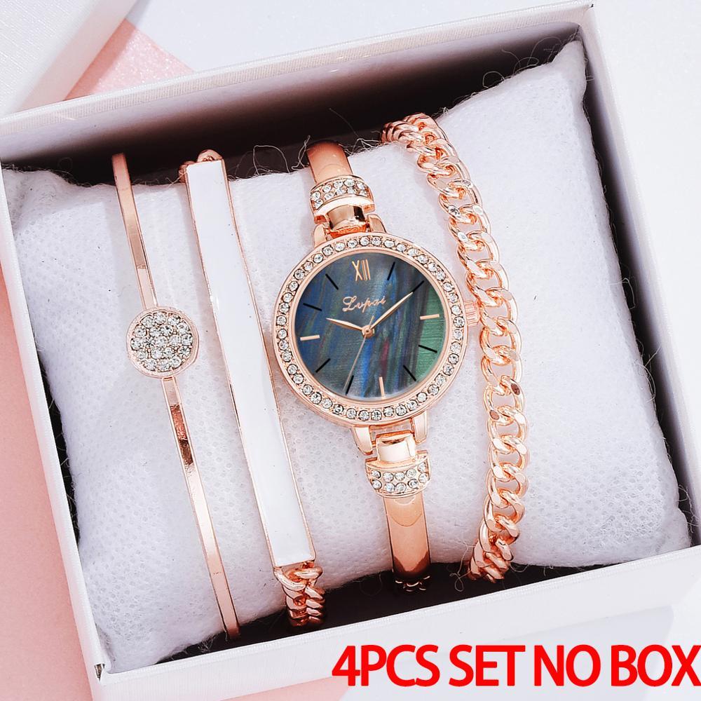 Steel Band Quartz Watch Gift Four-piece Set