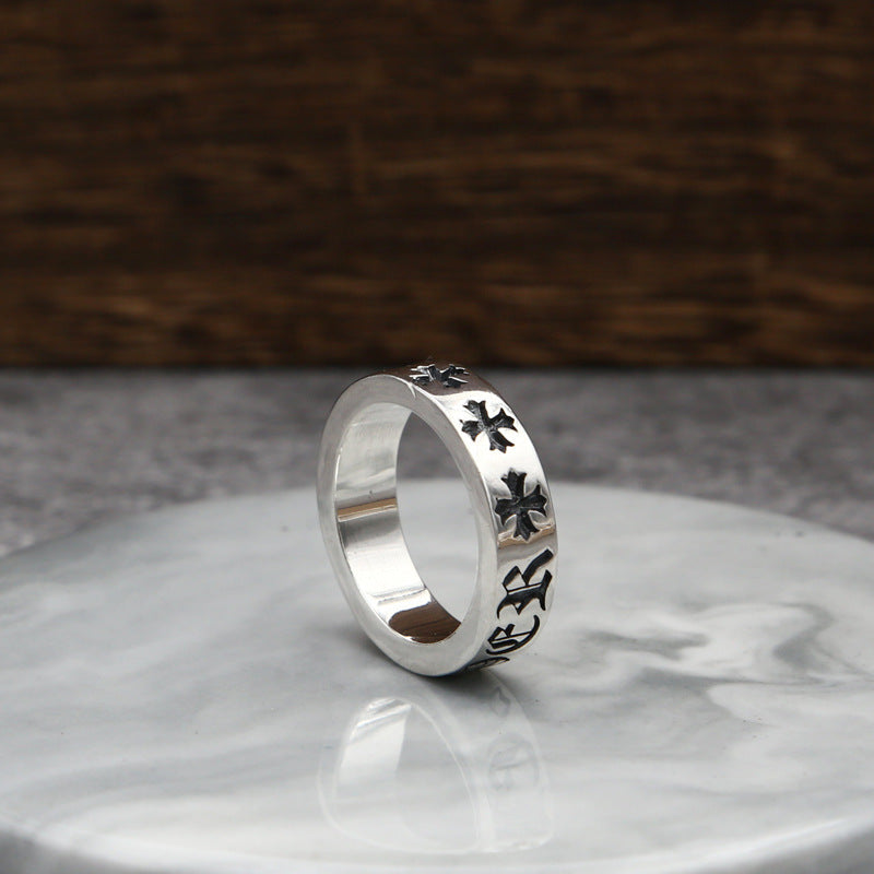 Silver Gothic Cross Ring