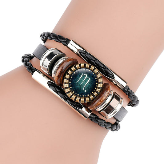 Multilayer Leather ZodiacBraided Bracelets