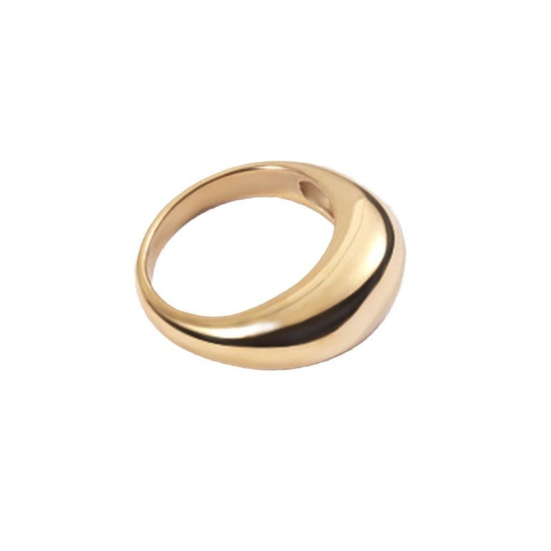 Minimalist Glossy Ring Circular Stainless Steel Ring