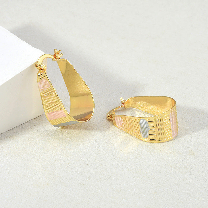 Copper Plated Gold Retro Earrings