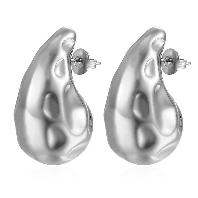 Stainless Steel Droplet Earrings