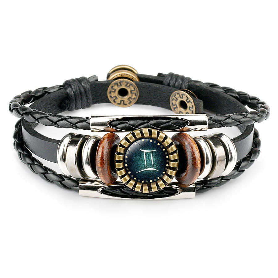 Multilayer Leather ZodiacBraided Bracelets