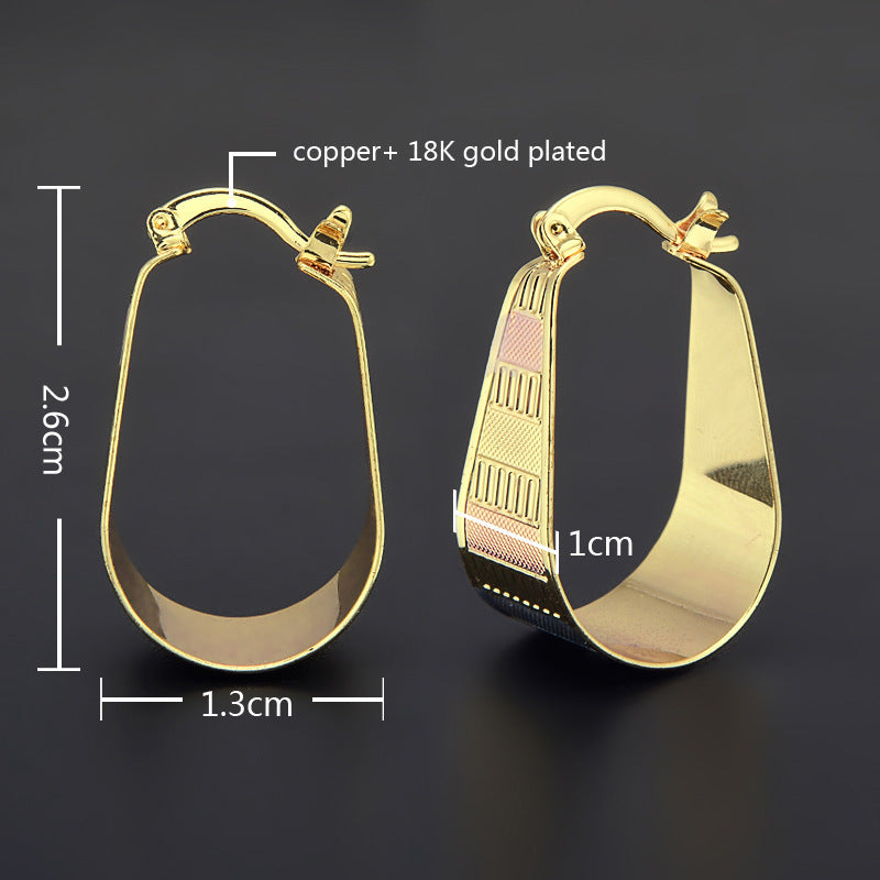 Copper Plated Gold Retro Earrings