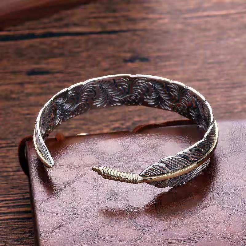 Vintage Takahashi Goro Karaage Feather Bangle Men's Bracelet