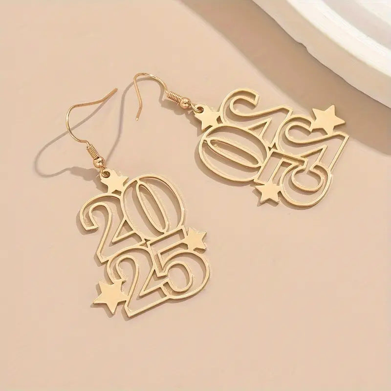 Digital Earrings Creative Fashion Galvanized Design