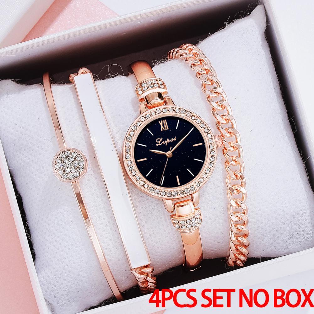 Steel Band Quartz Watch Gift Four-piece Set