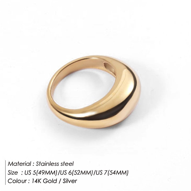 Minimalist Glossy Ring Circular Stainless Steel Ring