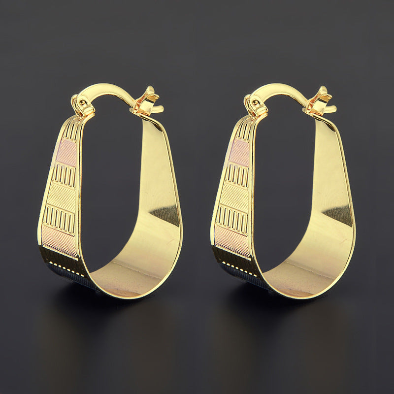 Copper Plated Gold Retro Earrings