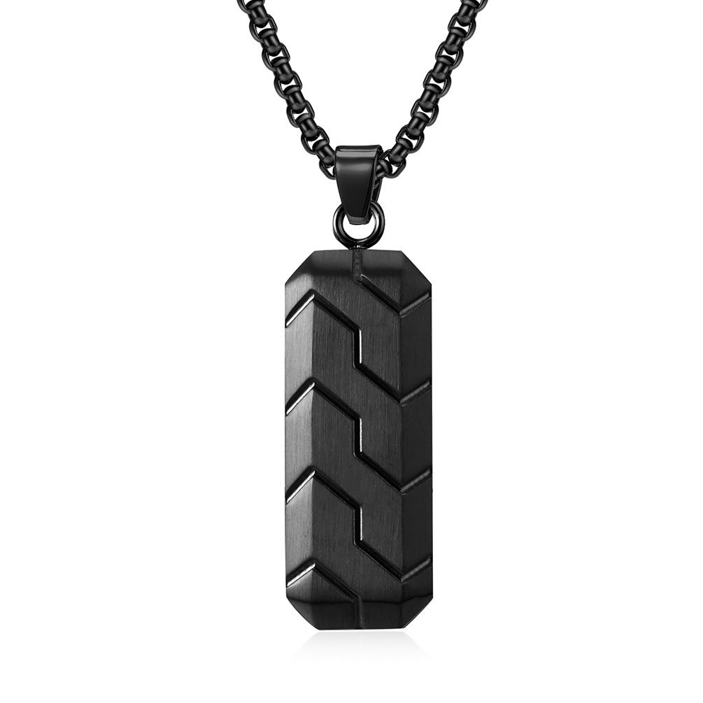 Hexagonal Three-dimensional Bevel Tire Pattern Pendant