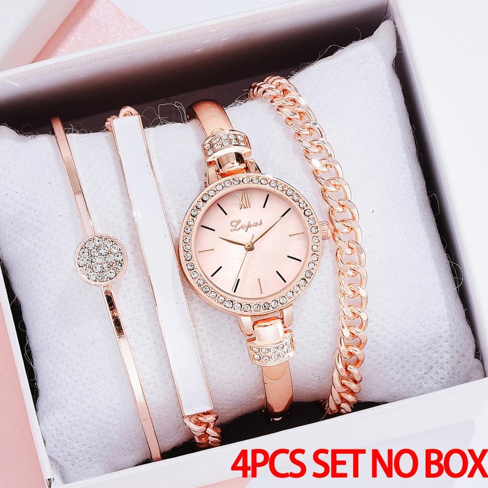 Steel Band Quartz Watch Gift Four-piece Set