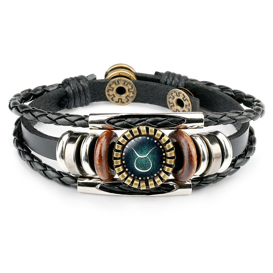 Multilayer Leather ZodiacBraided Bracelets